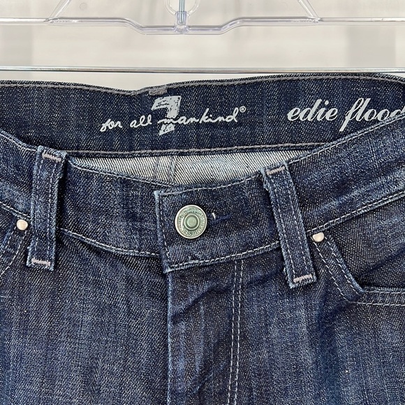 Seven 7 For All Mankind Women's Edie Flood Dark Wash Cuffed Jeans Straight Leg - Picture 3 of 7